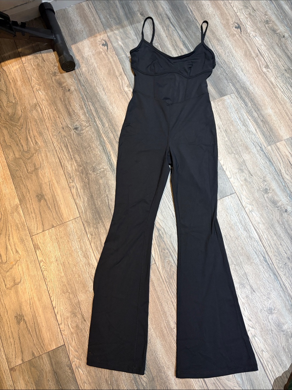 JoyLab Black Spaghetti-Strap Flare Jumpsuit